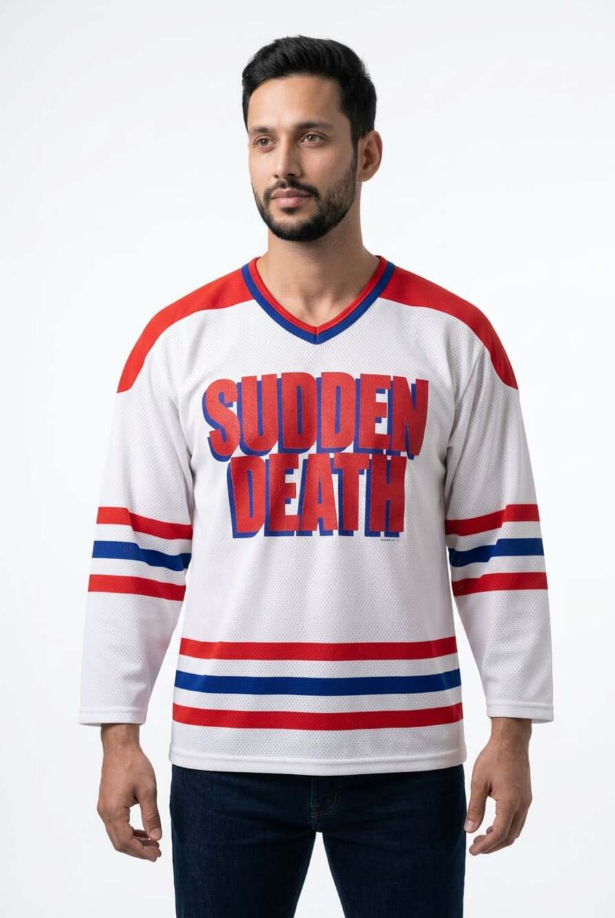 Vintage 90s Movie Promo Sudden Death Van Damme Hockey Jersey CCM Large
